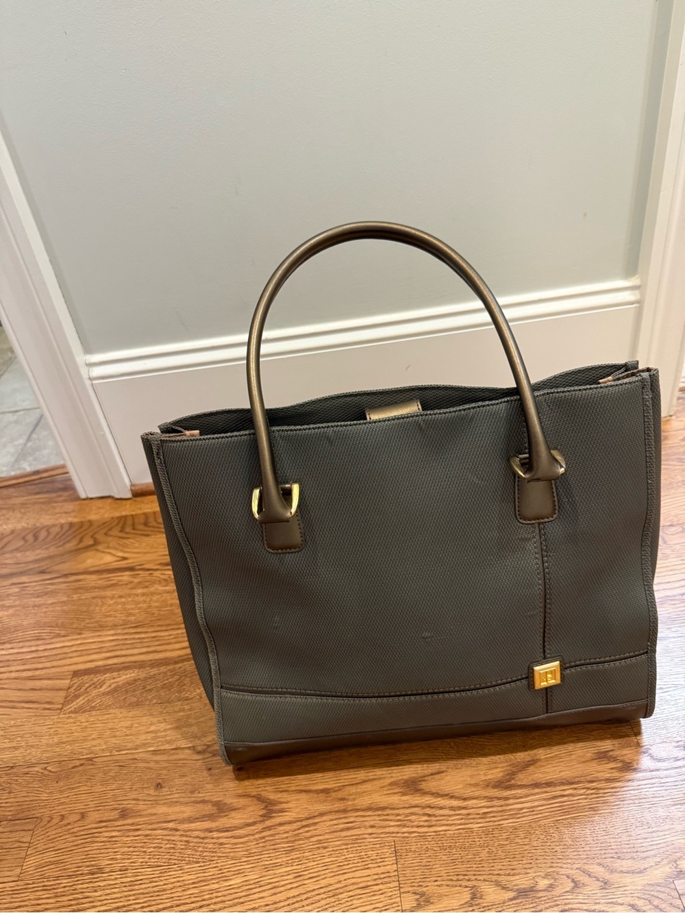 Diane Von Furstenberg Olive Tote with Gold Accents